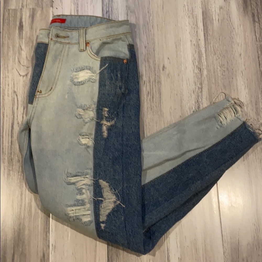signature patchwork denim jeans